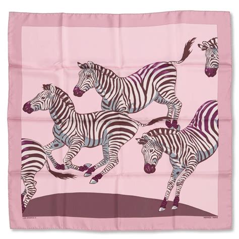 hermes pink silk scarf with zebras by r dallet|Hermes Robert Dallet .